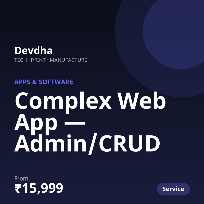 Complex Web App — Admin/CRUD