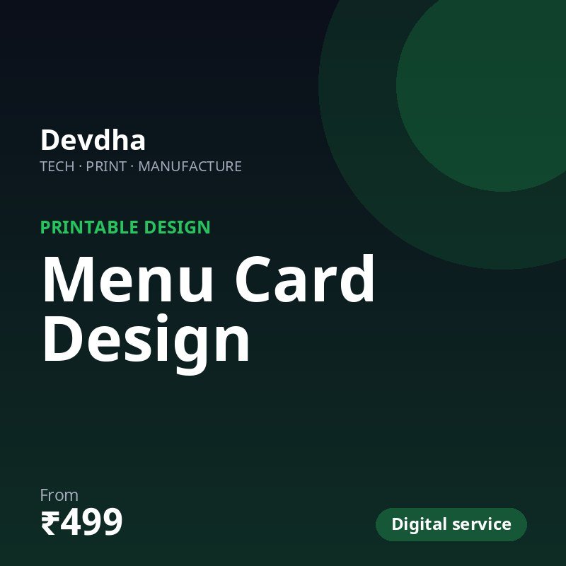 Menu Card Design